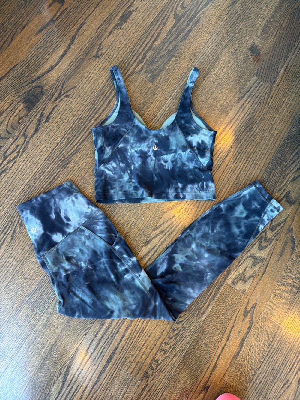 Lululemon Align Legging 25" & Tank Set Diamond Dye Tidewater Teal Graphite Grey